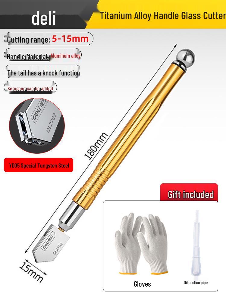 Стеклорез Deli Diamond: Прецизионный инструмент для толстого стекла и керамической плитки