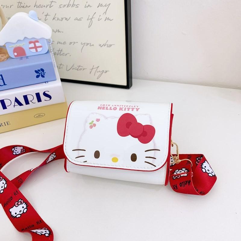 Мини-сумка через плечо Hello Kitty для девочек, из ПУ, легкая, с принтом животных, для детского сада