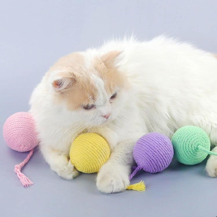 Сизалевые Шарики Игрушка для Кошки Интерактивная Игрушка для Кошки Когтеточка Игрушка Шарики Шарики для Котенка Игрушка
