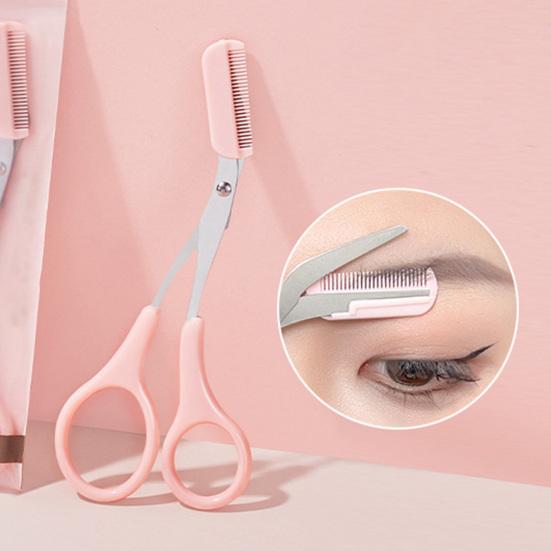 Ножницы для стрижки бровей с расческой из нержавеющей стали, нескользящие, прецизионный триммер для бровей, инструмент для ухода для мужчин и женщин для удаления волосков на бровях