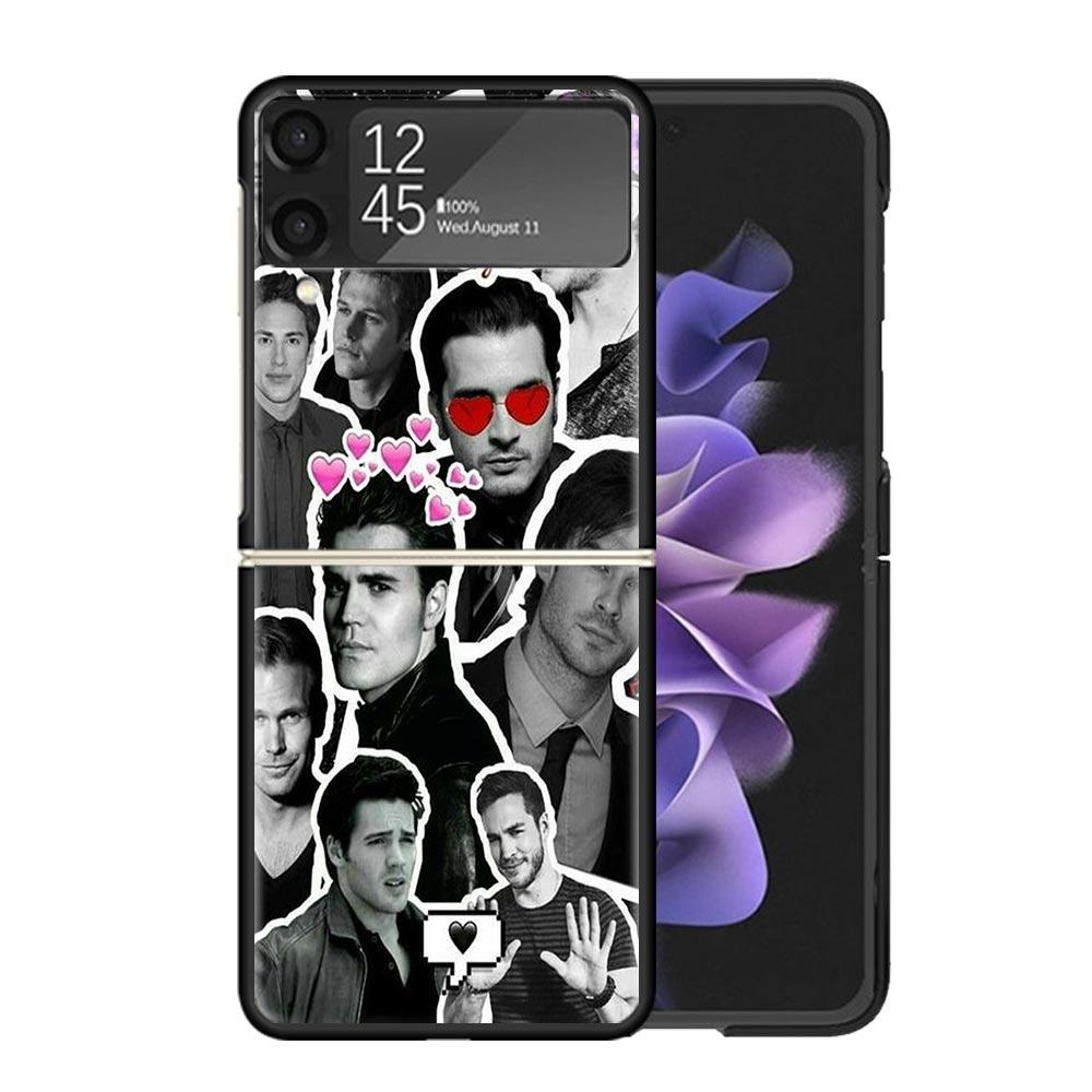 Чехол для телефона The Vampire Diaries Сальваторе Прозрачный для Samsung Z Flip 7 6 5 4 3 Galaxy ZFlip7 ZFlip6 ZFlip5 ZFlip4 ZFlip3 5G Печать C