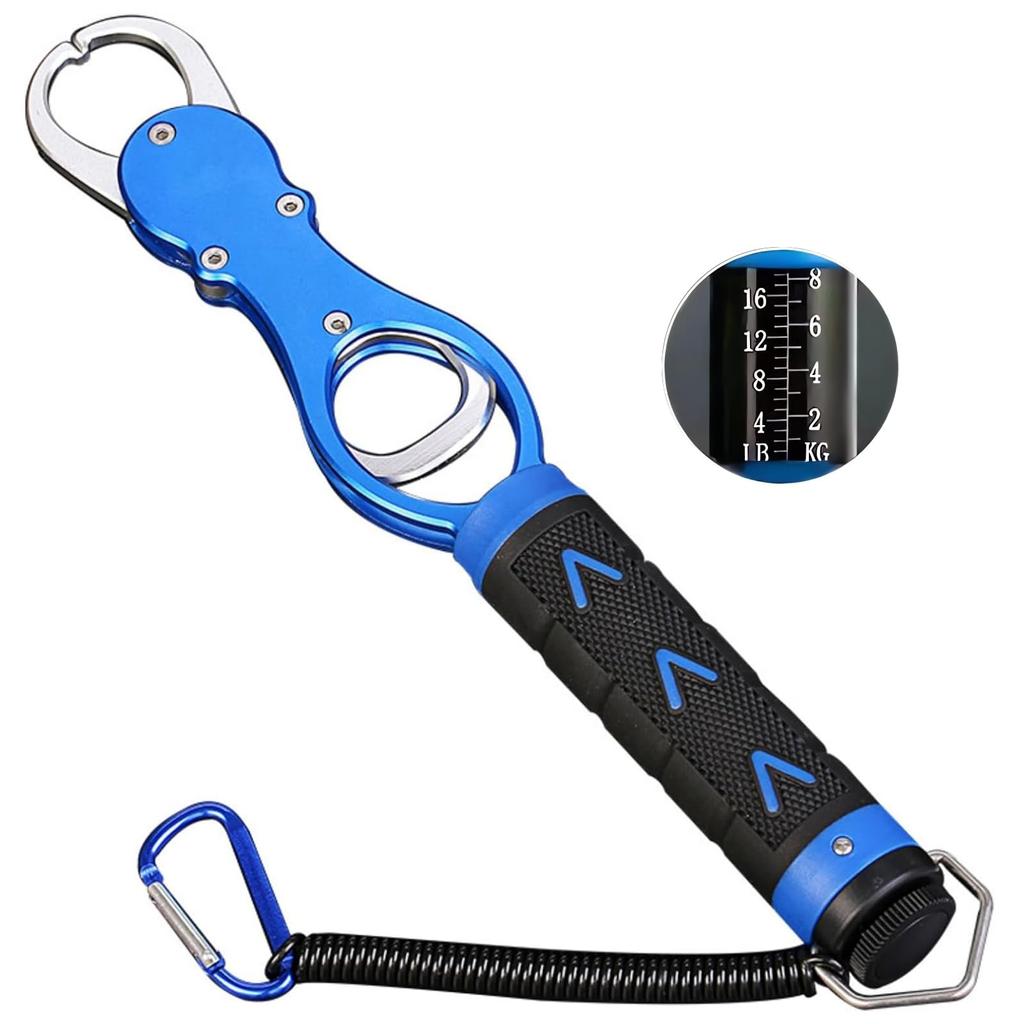 ZhangXinYu Fish Grip with Weighing Fish Fish Fishing Fish Grabber with and Includes a Tether Rope Function, Catcher, Grabber, Pliers, Carabiner,