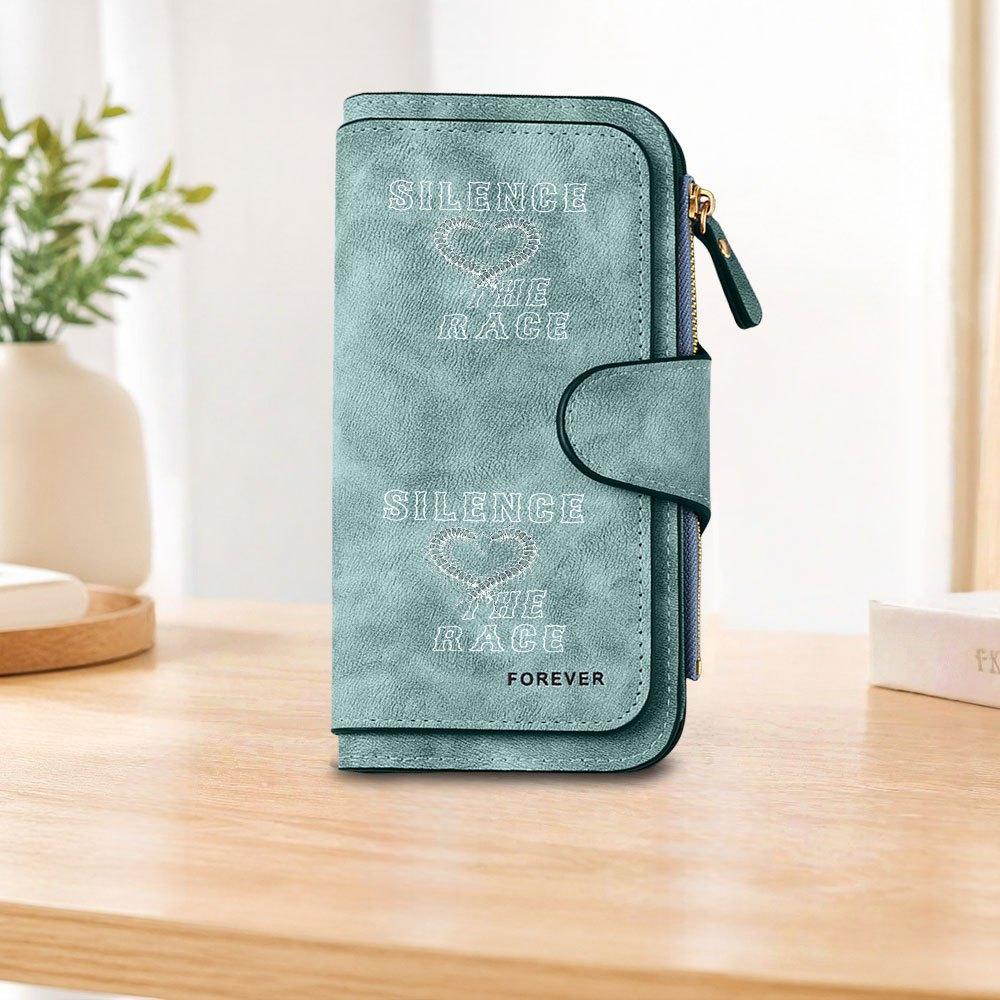 Centipede Heart-Shaped Long Zipper Wallet, Large Capacity Card Holder, Unisex Clutch Bag, Fashionable Zipper Coin Purse, Suitable for Daily Use, A