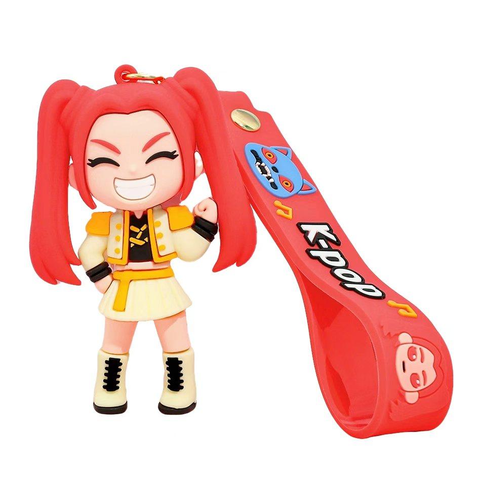 1-4Pcs Hot 3D Printed Anime Movie Kpop Demon Hunters Girls Derpy Keychains Doll Cute Tiger Action Model Toy Collection Gifts