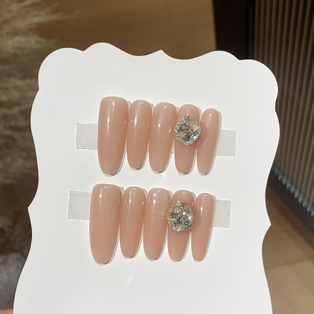 Ежедневный простой отбеливающий чай с корицей и молоком, квадратный бриллиант, универсальный маникюр, чистый телесный, съемный, носимый, броня