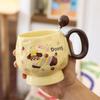 Кружка для воды Такса Высокий уровень внешнего вида Кружка большой вместимости Керамическая чашка Крышка Ложка Чашка для завтрака Сувенирная подарочная коробка
