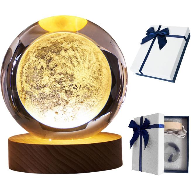 Happyhaves Calming Stellar Spheres - The Galaxy, Saturn and The Moon 3D Sphere Light and Lamp