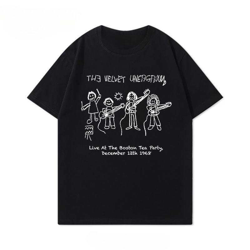 The Velvet Underground Velvet Band Черная футболка большого размера для мужчин и женщин, хлопок с принтом, мужская и женская летняя одежда