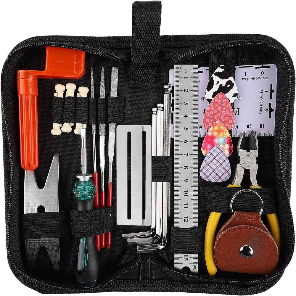 26pcs/set DIY Guitar Repairing Tool Kit with Carry Bag Wire Plier  Bass Accessories