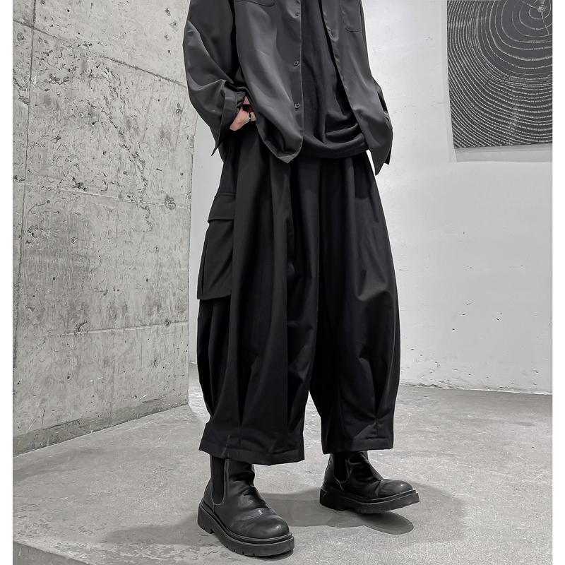 2024 Streetwear Men Harem Pants Men High Street Black Wide-Leg Trousers Hip Hop Jogging Pants Male Cargo Pants Oversized
