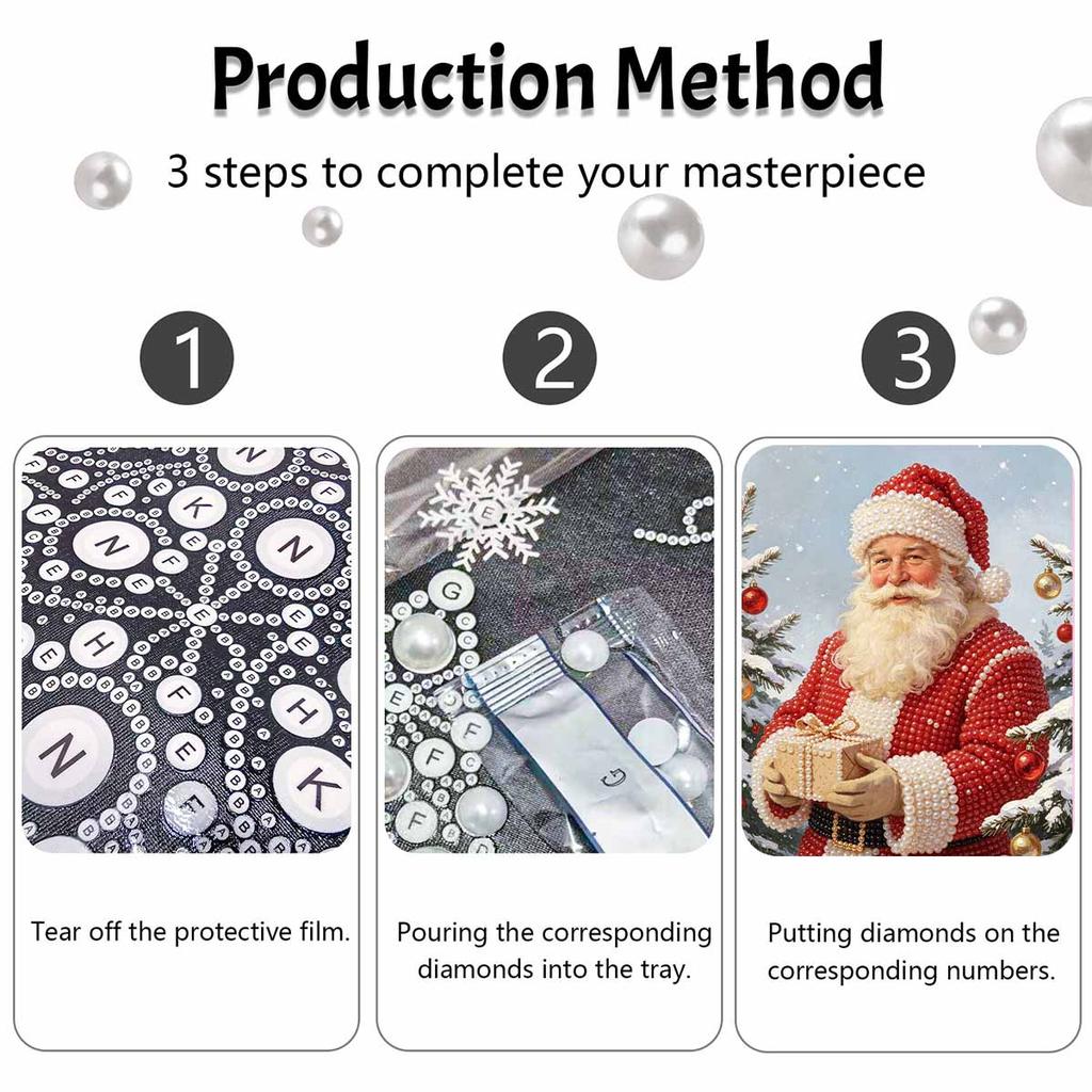 Christmas Santa Claus Pearl Painting Kit Handmade DIY Home Decoration Painting