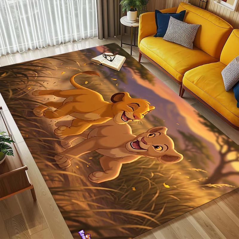 Lion Cubs Adventure Living Room Nonslip Area Rug Soft Carpet For Bedroom Game Playroom Sofa Office Home Decor Doormat Christmas Gift C922135
