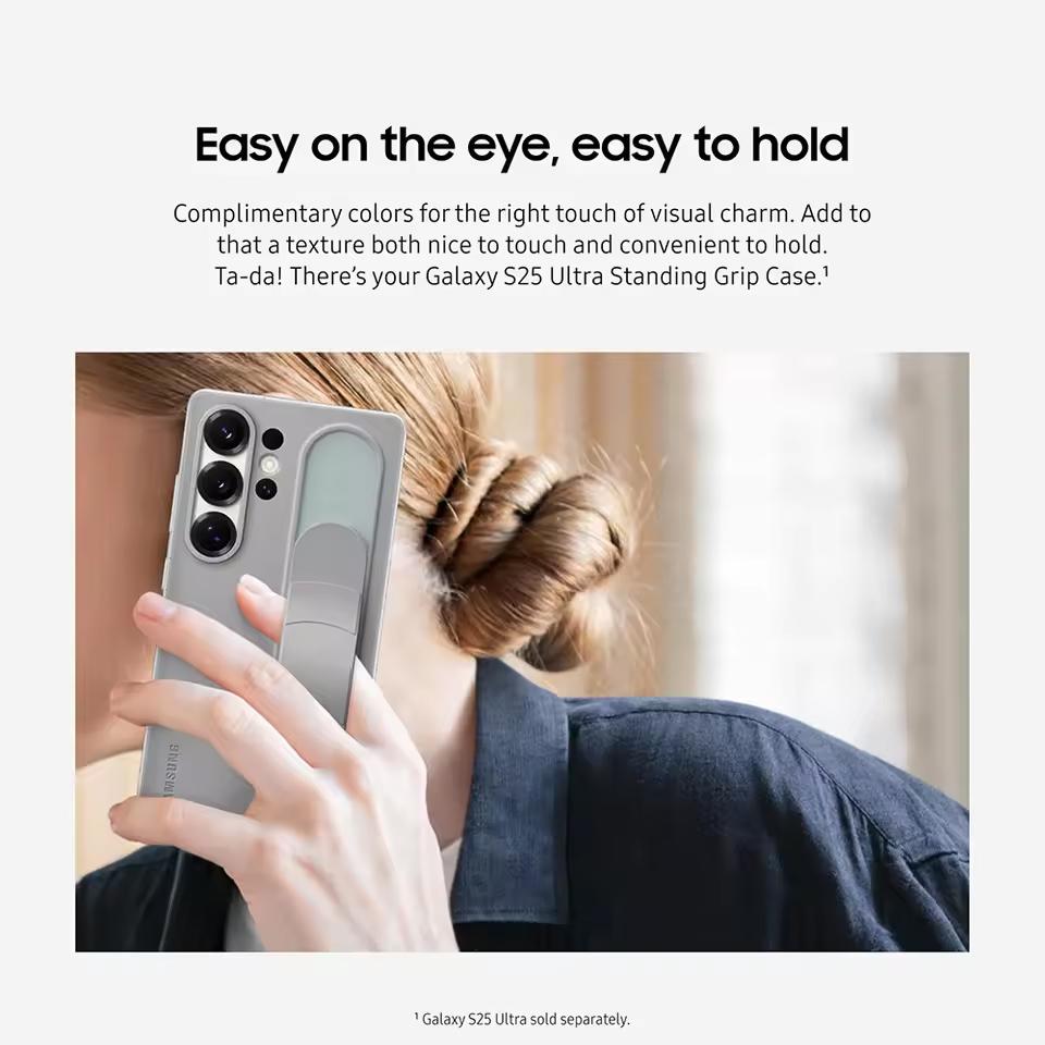 Samsung Чехол Stand Grip Case для Samsung Galaxy S25 Ultra, роскошный эластичный силиконовый ремешок на запястье, противоударный чехол для Samsung S25 Ultra