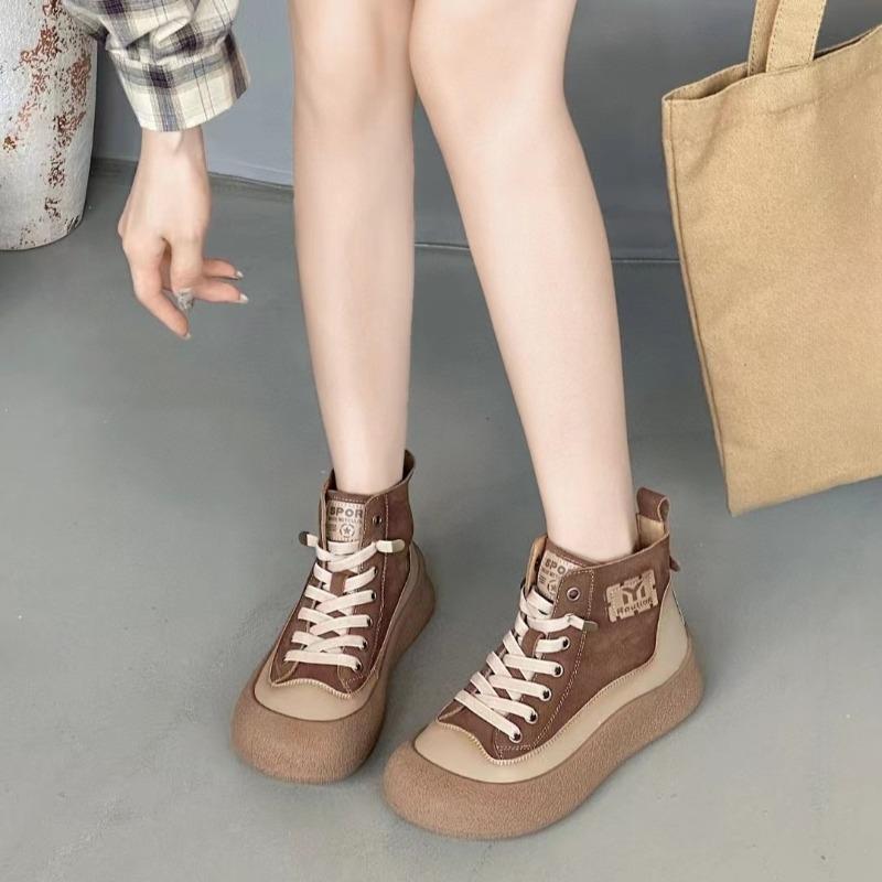 Флисовые Толстоподошвенные Ретро Высокие Кеды Универсальные Повседневные Ботильоны