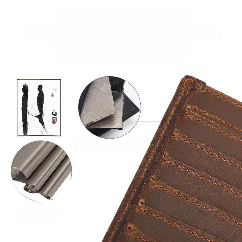 Винтажный кожаный бумажник для паспорта и визитница Jiameida Crazy Horse