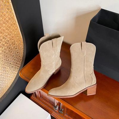 Ретро 2024 Новые женские короткие сапоги осень/зима с британским стилем, средний рукав, женские сапоги на платформе