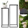 2 PCS Metal Stand Plant Stand High Square Rack Flower Display Holder For Wedding Living Room Patio Garden Indoor/Outdoor, Black