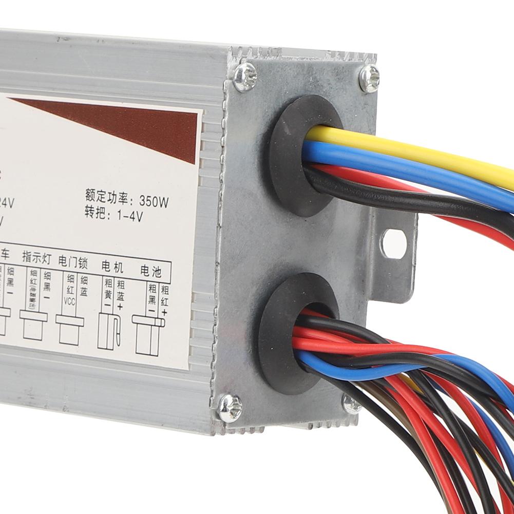 24V 350W Motor Brush Controller, Aluminum Alloy with Circuit and Heat Dissipation, for Electric and Scooter