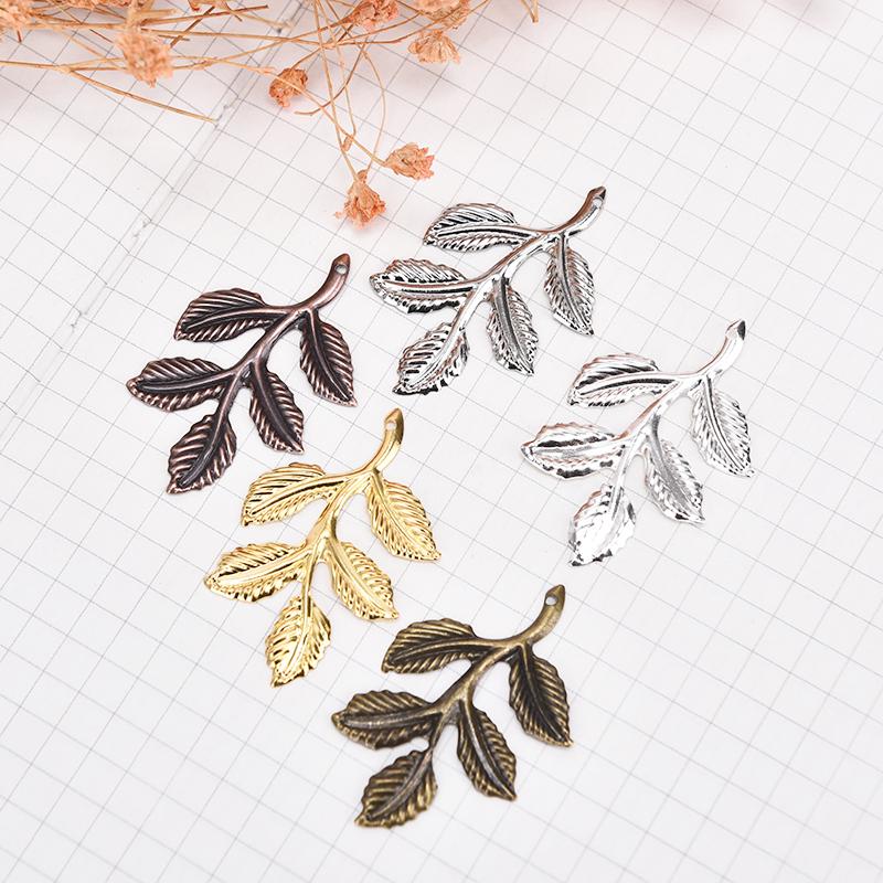 30Pcs/Set Leaf Filigree Wraps Connectors Metal Charm Diy Findings Jewelry Making