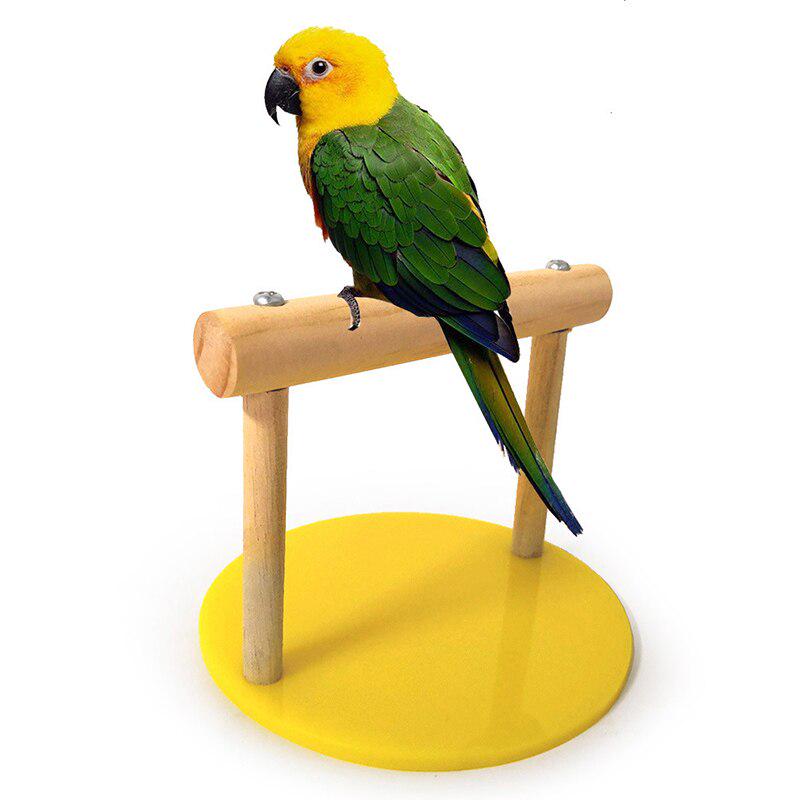 Wooden Tabletop Perch With Acrylic Base For Parrot Birds Standing Exercising Grinding, Bird Desktop Perch And Sanding Bar