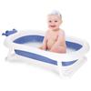 Springos® Baignoire Pliante Pour Bébé Avec Indicateur De Température 40 L, Blanc Et Bleu Marine