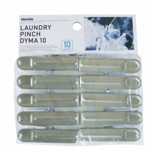 Nishida Marunishi Pinch Clothespins, 10-Pack, NST2, Made in Japan, 222912