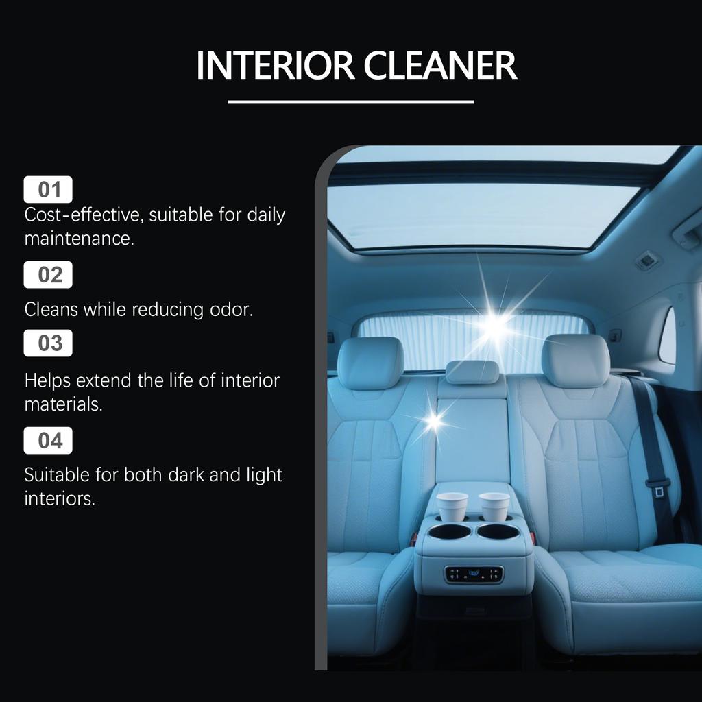 Car Interior Cleaner; Car Foam Cleaner; Car Dirt Cleaner; Fully Applicable To A Variety Of Interiors, Including Carpets And Seats(237ML)