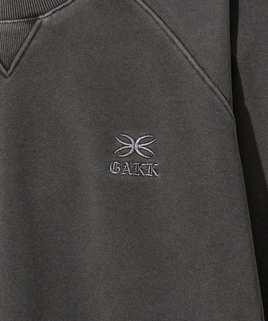 GAKKAI UNIONS Cut-Out Raglan Pigment Sweatshirt Charcoal
