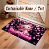 Axolotl Theme Soft Crystal Velvet Rug Custom Name & Text Print Non Slip Floor Rug for Bedroom Living Room