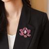 Элегантная брошь в форме цветка пиона, роскошные стразы, инкрустированная булавкой из искусственного кристалла, пальто, кардиган, эмалевый значок, аксессуары для пальто