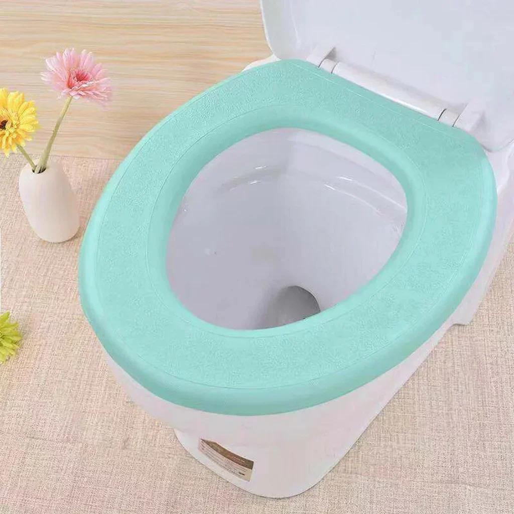 Waterpoof мягкий чехол на сиденье для унитаза, моющийся для ванной комнаты, коврик для туалета, подушка, О-образное сиденье для унитаза, биде, чехол для унитаза, аксессуары