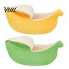 Thick Filled Puppy Bed Banana Cat Bed, Plush Pet Cave with Lid, Fleece Lined, Cozy Soft Enclosed Hideaway, Warm Semi for Cats, Small Dogs, Autumn