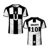 Sports Casual Football Club Theme Short-sleeve T-shirt Breathable Round Neck Top Fan Apparel with Number Print