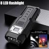 Super Bright 8 LED Flashlight With Tail Magnetic COB Side Light Strong High Power Camping Emergencies Searchlight Torch
