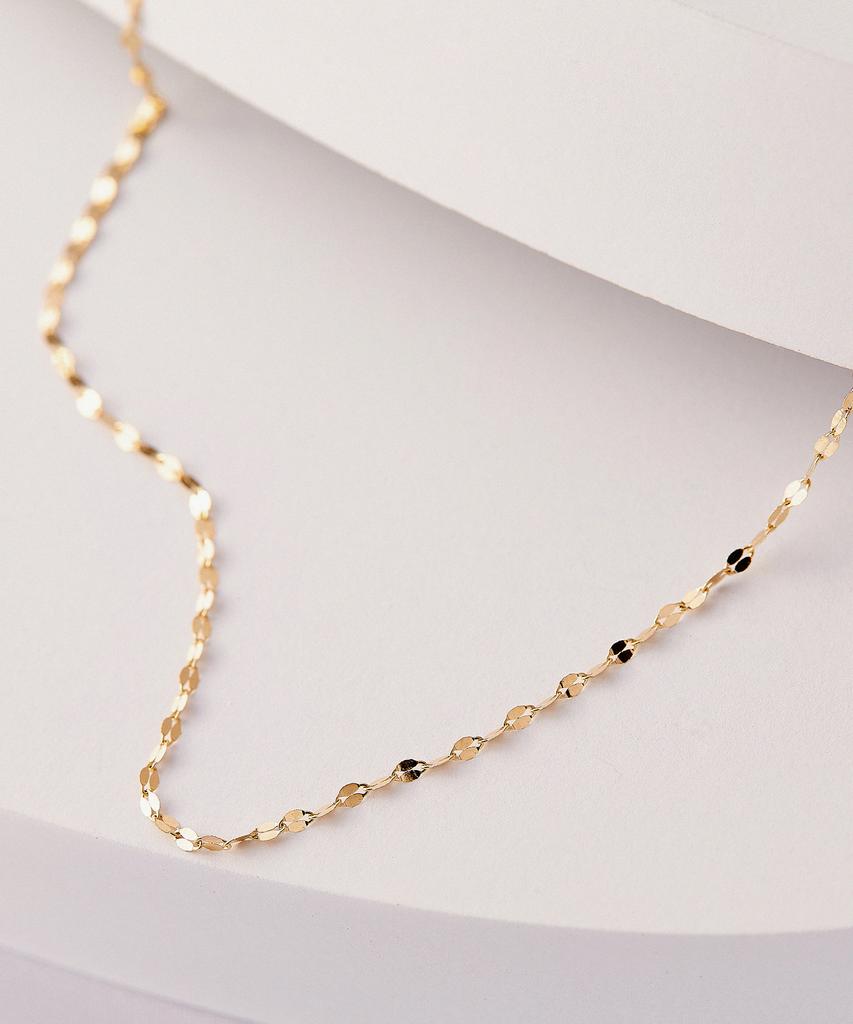 Helene Jewelry 14K 18K Маленькое миндальное плетение Цепочка Ожерелье