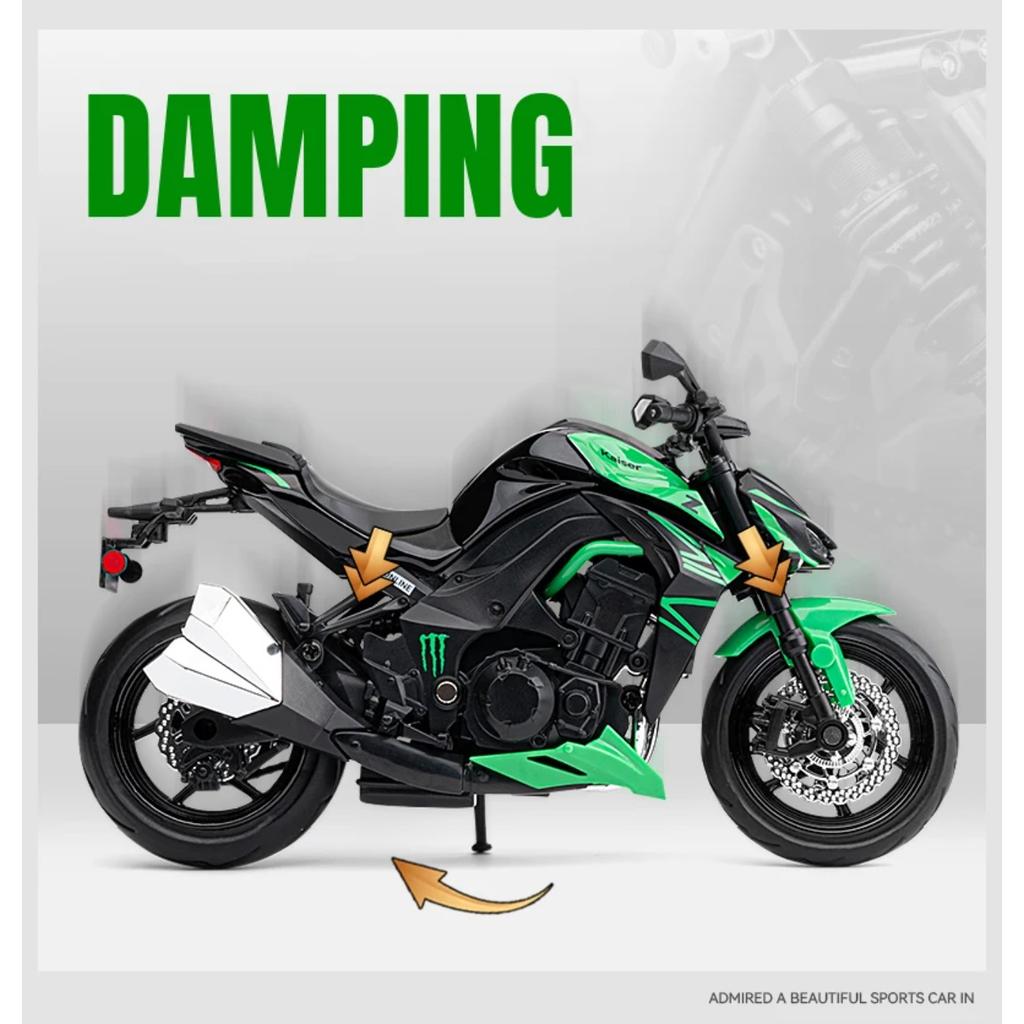 Мотоцикл Kawasaki Z1000 в масштабе 1/12, литая модель автомобиля из сплава металла, с подставкой для демонстрации, коллекции, хобби, украшение для дома, для мальчика