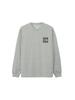 Square Logo Mixed Long Sleeve Size M Tee, Gray, T-Shirt,