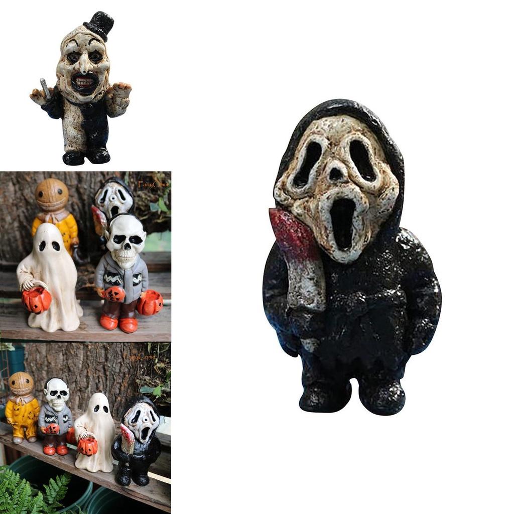 Жуткие гномы-хорроры для украшения сада на Хэллоуин. Фигурки из смолы ручной работы