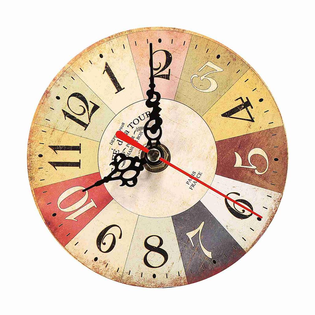 1Pc Artistic Creative European Style Round Antique MDF Home Office Wall Clock Decoration New