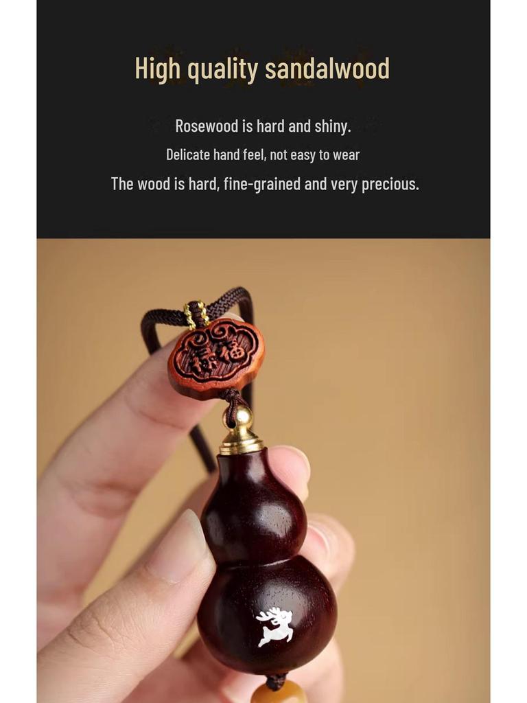 Автомобильная подвеска в виде тыквы из красного сандалового дерева для безопасных путешествий - подвеска-унисекс на зеркало заднего вида