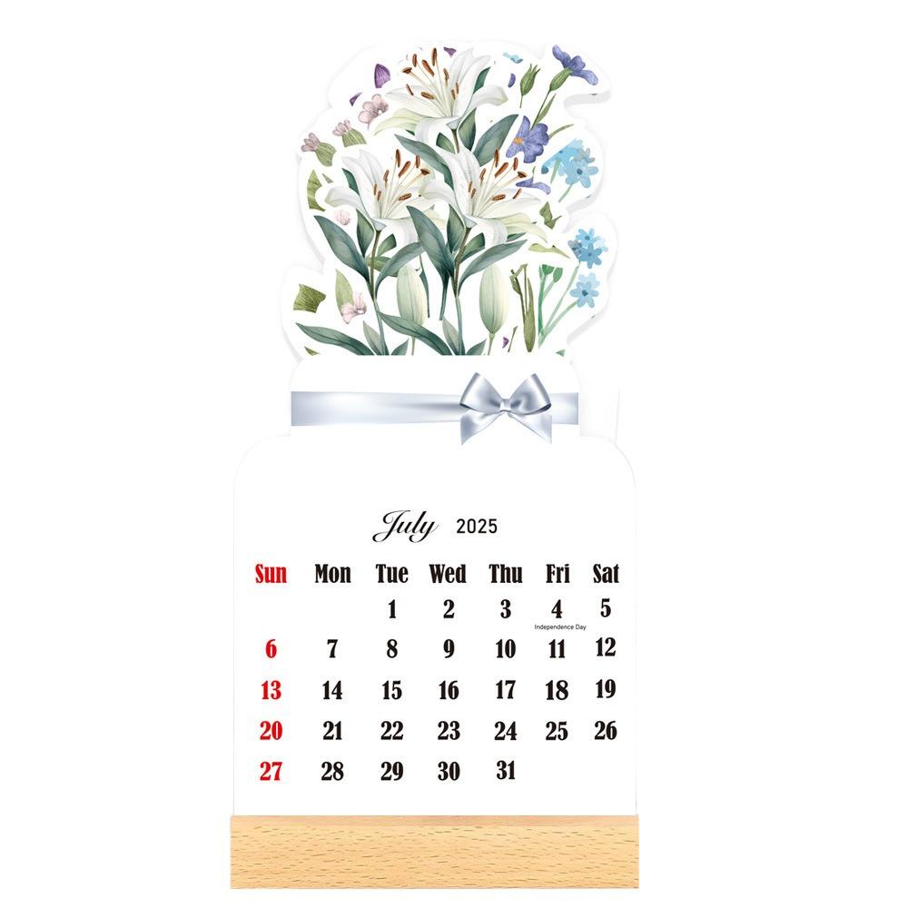 Ваза в форме цветущих цветов Календарь Карточка Ежемесячный Планировщик Настольный Календарь для Дома