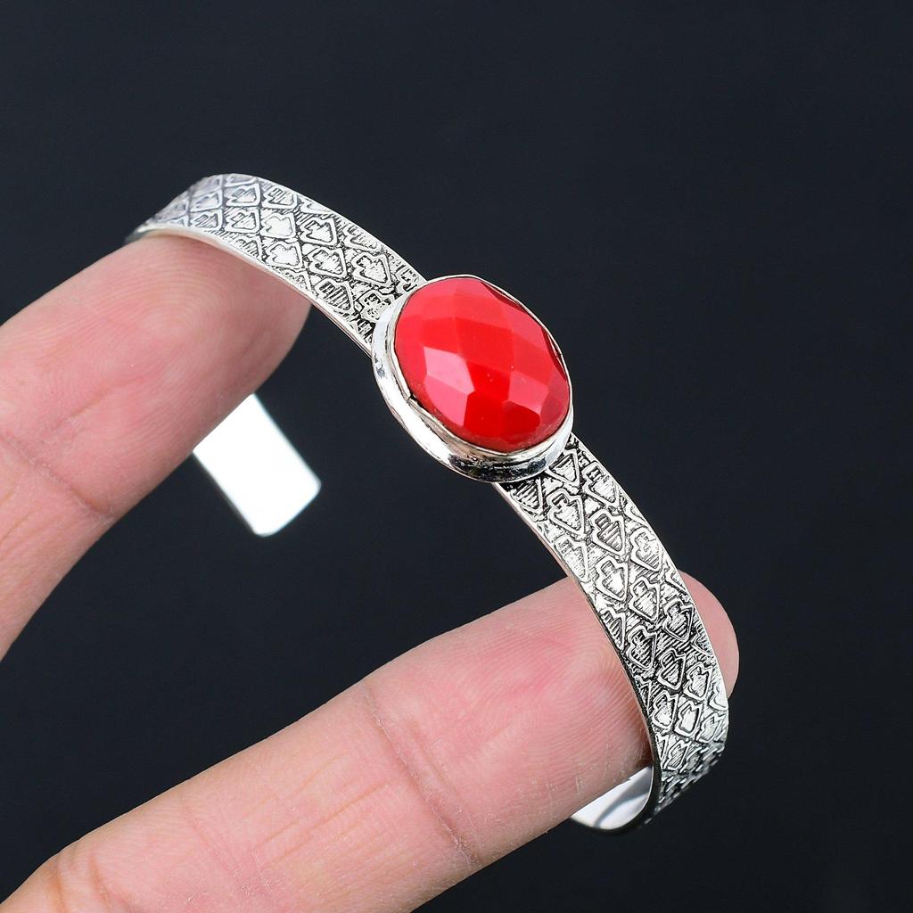 День сестер Сделка Овальный Натуральный Итальянский Красный Коралл Свадебный Браслет для Матери Серебро 925