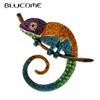 Fashion Colorful Lizard Brooch Rhinestone Animal Pins for Women Suit Bag Laple Pins Badage New Year Gift