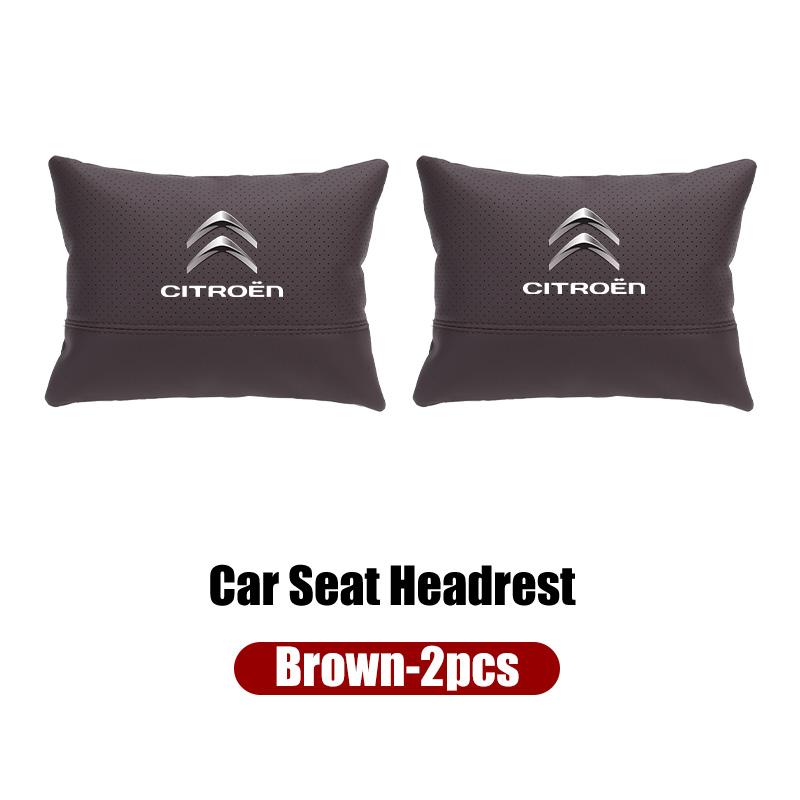 Car Seat Hanging Headrest Leather Neck Pillow Head Protector Accessories For Citroen C4 C3 C5 C1 C2 VTS Berlingo Celysee Xsara