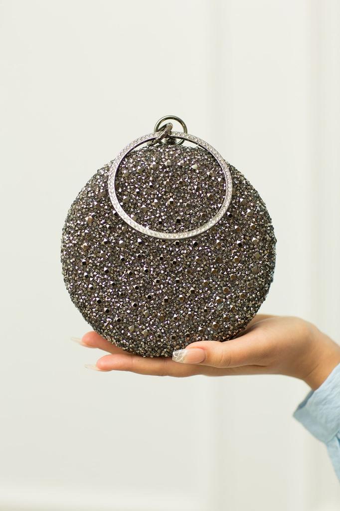 Women's Stylish and Useful Evening Dress Bag Platinum Stone Bracelet Evening Bag