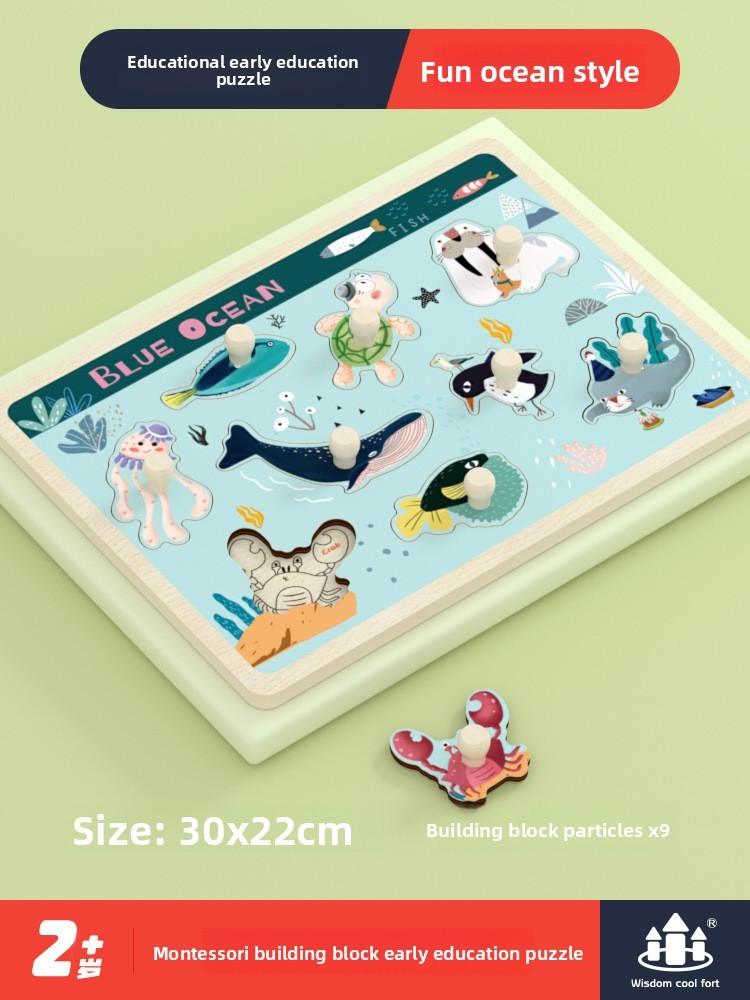 Engineering Wooden Vehicle Puzzle Blocks For Kids Learning Shape Recognition