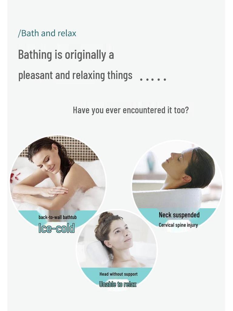 Противоскользящий коврик для ванны с подголовником для комфортного купания