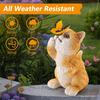 OWANVION Solar Cat Garden Statue, Resin Outdoor Statues with Butterfly Changing Light, Yard Art Lawn Ornaments for Patio Balcony Home Decor, Birthday