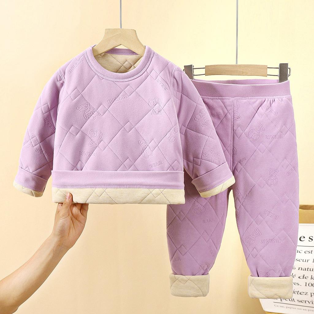 Детский артефакт школьной формы Осень-Зима Трехслойная стеганая хлопковая куртка для мальчиков с толстой велюровой подкладкой и хлопковая куртка для девочек