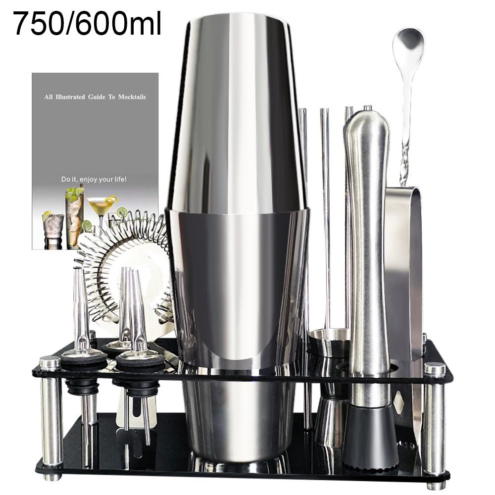 13-22 шт. 750 мл 600 мл Бостонский шейкер для коктейлей Набор барных инструментов Миксер для вина Набор инструментов Шейкер для коктейлей Бармена с держателем